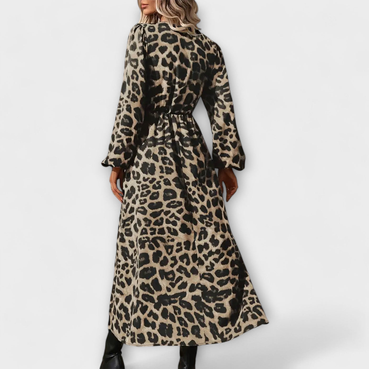 Natalie | Dress with Leopard Print