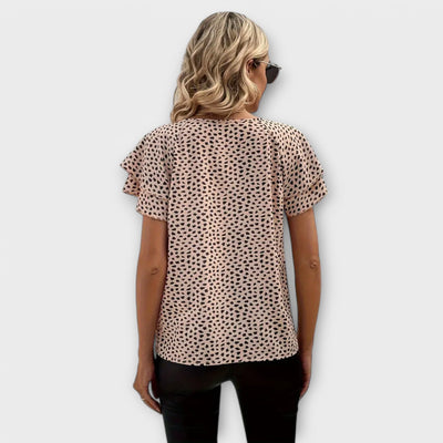 Emily | Blouse with Allover Print and Ruffle Details
