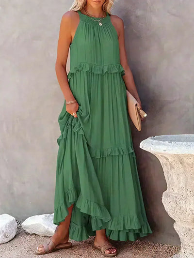 Cindy | Chic Ruffle Trim Sleeveless Dress
