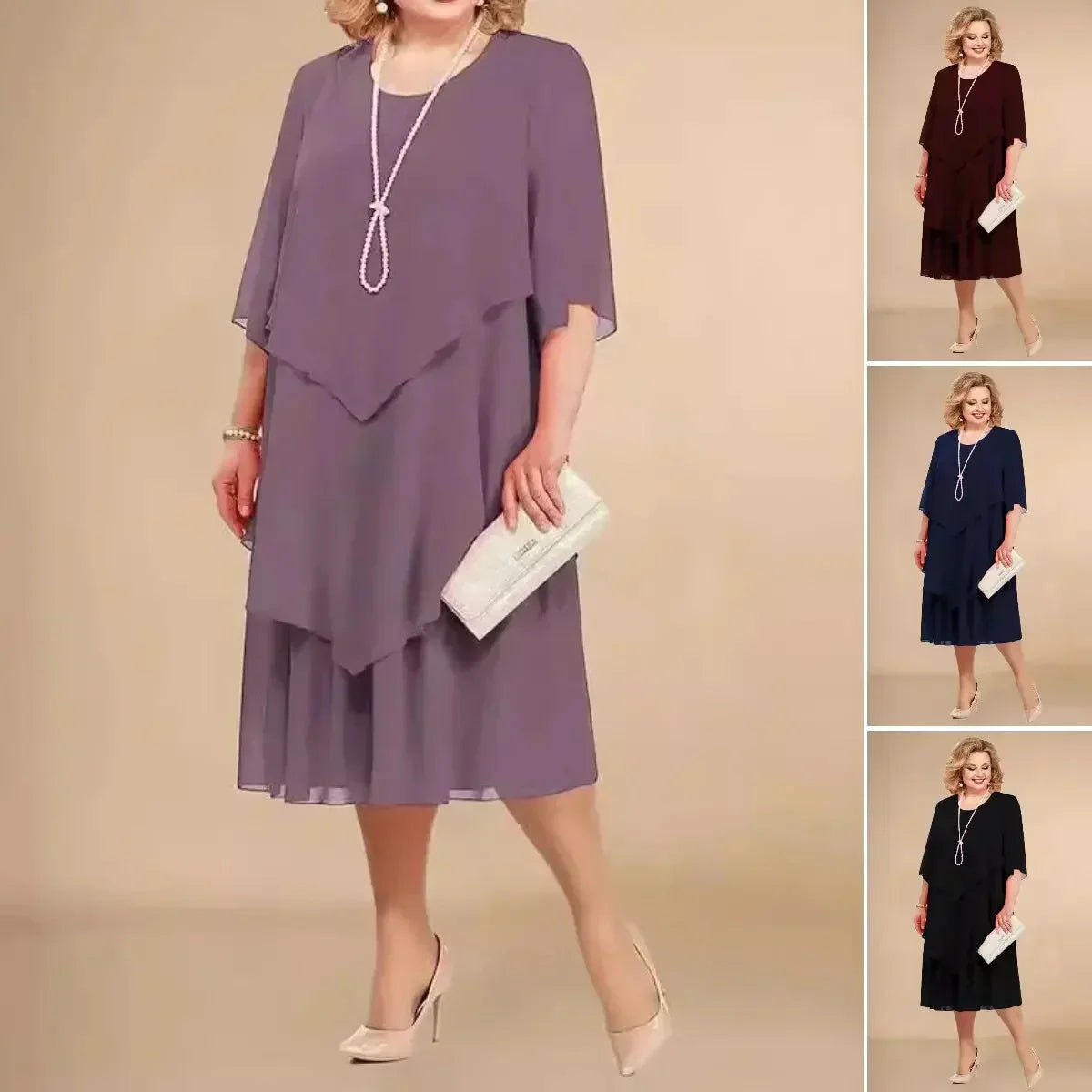 Chloe | Refined Drape Midi Style Dress
