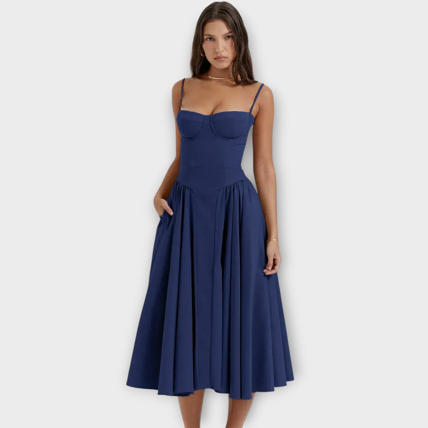 Gesine | Sleeveless Corset Midi Dress