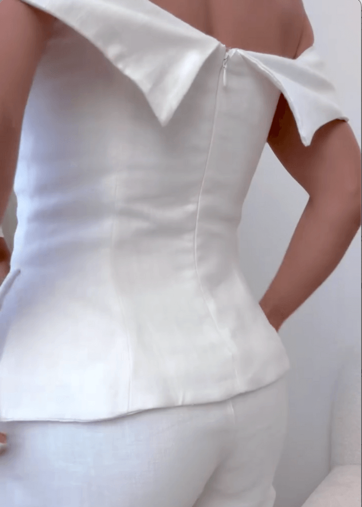 Morgan & Stella Vermont™ | White Cotton and Linen Two-piece Suit