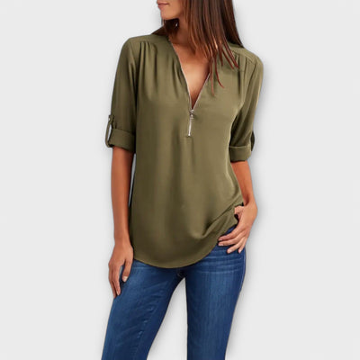 Olivia | The Relaxed V-Neck Blouse