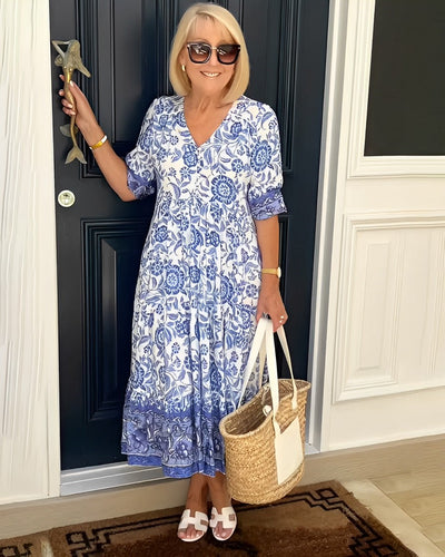 Mirelda | Porcelain Print Dress