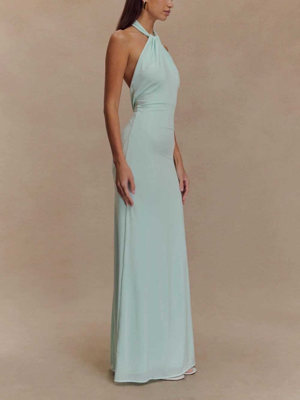 Morgan & Stella Vermont™ | Slinky Halter Maxi Dress - Lagoon
