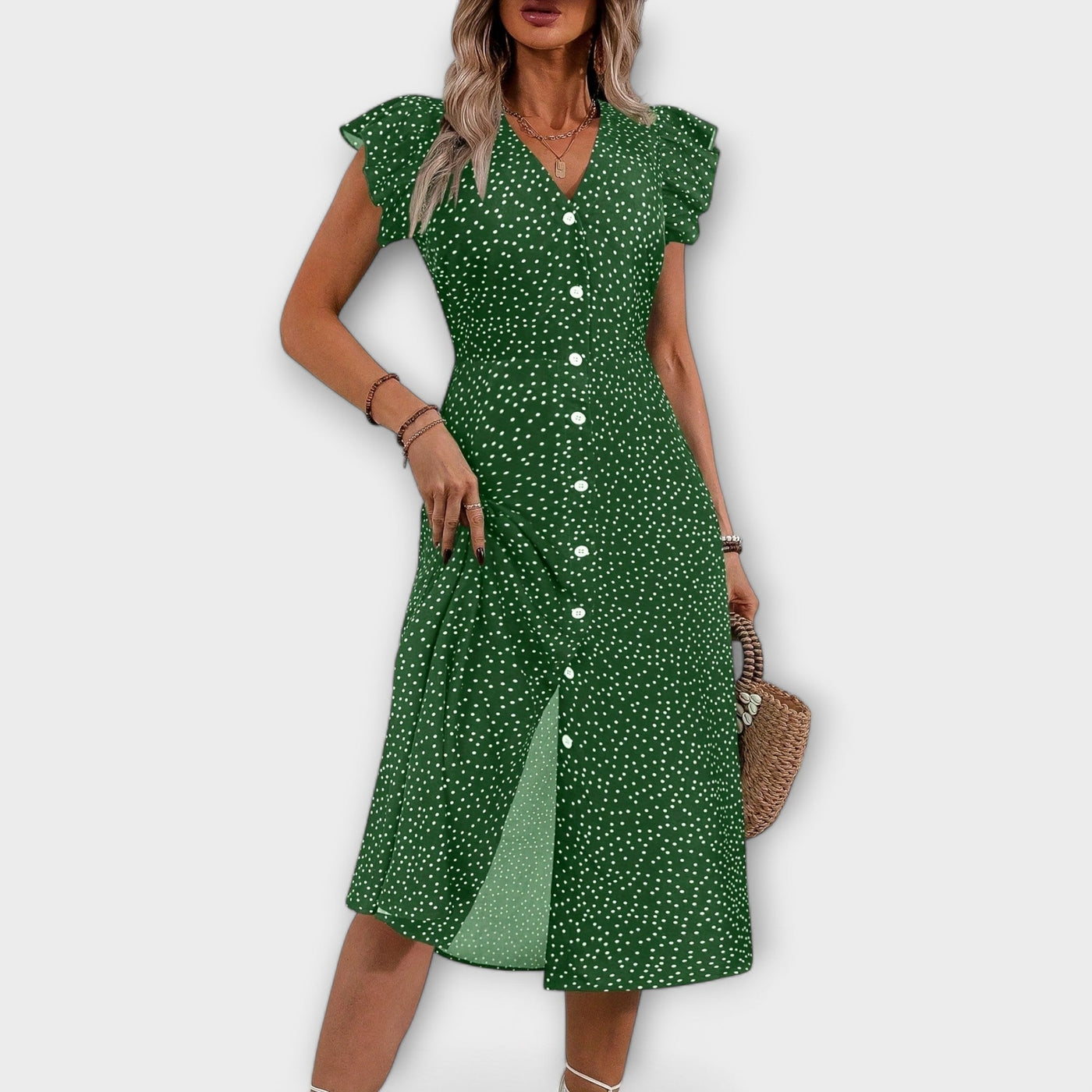 Nera | Polka Dot Midi Dress
