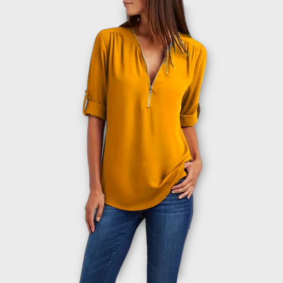 Olivia | The Relaxed V-Neck Blouse