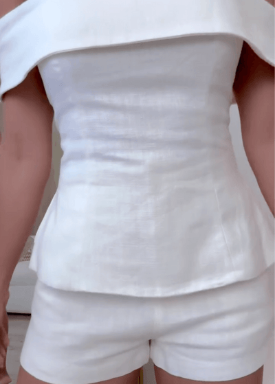 Morgan & Stella Vermont™ | White Cotton and Linen Two-piece Suit