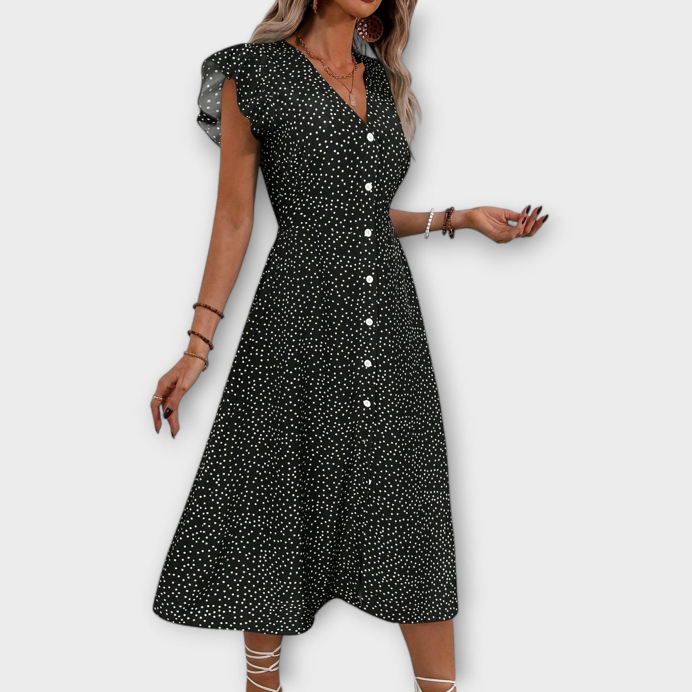Nera | Polka Dot Midi Dress