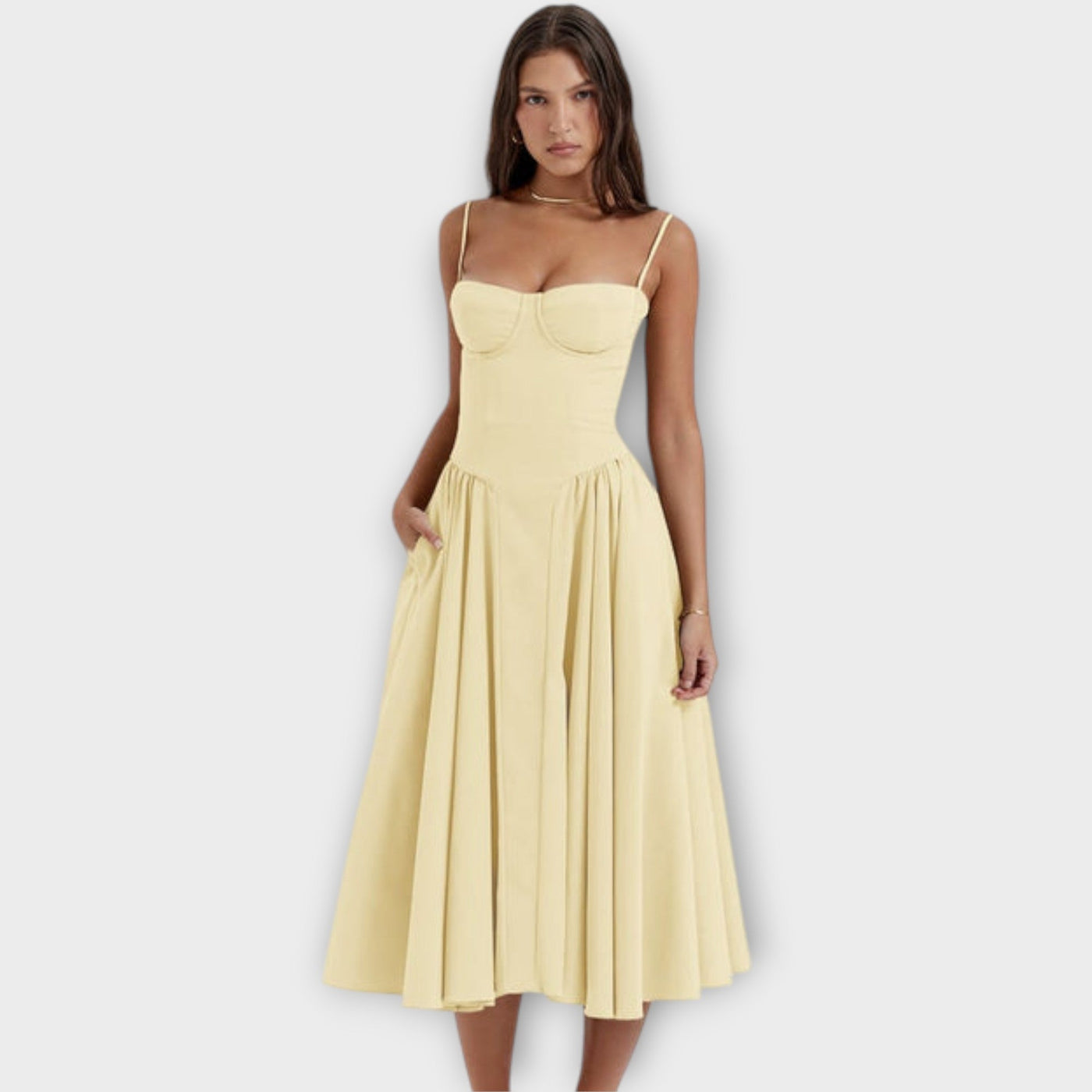 Gesine | Sleeveless Corset Midi Dress