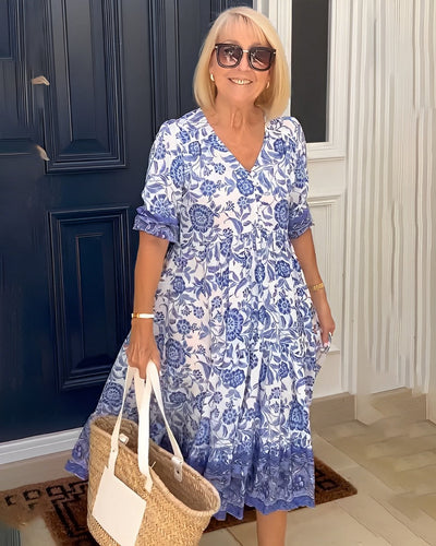 Mirelda | Porcelain Print Dress