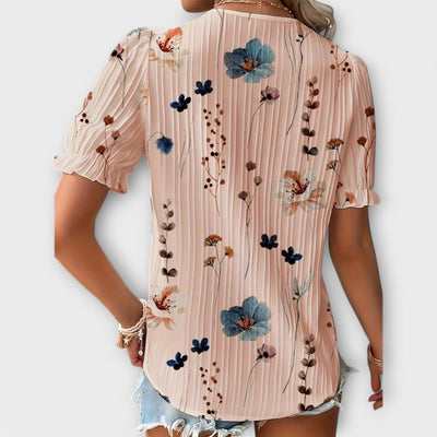 Emily | Flower V-Neck Blouse