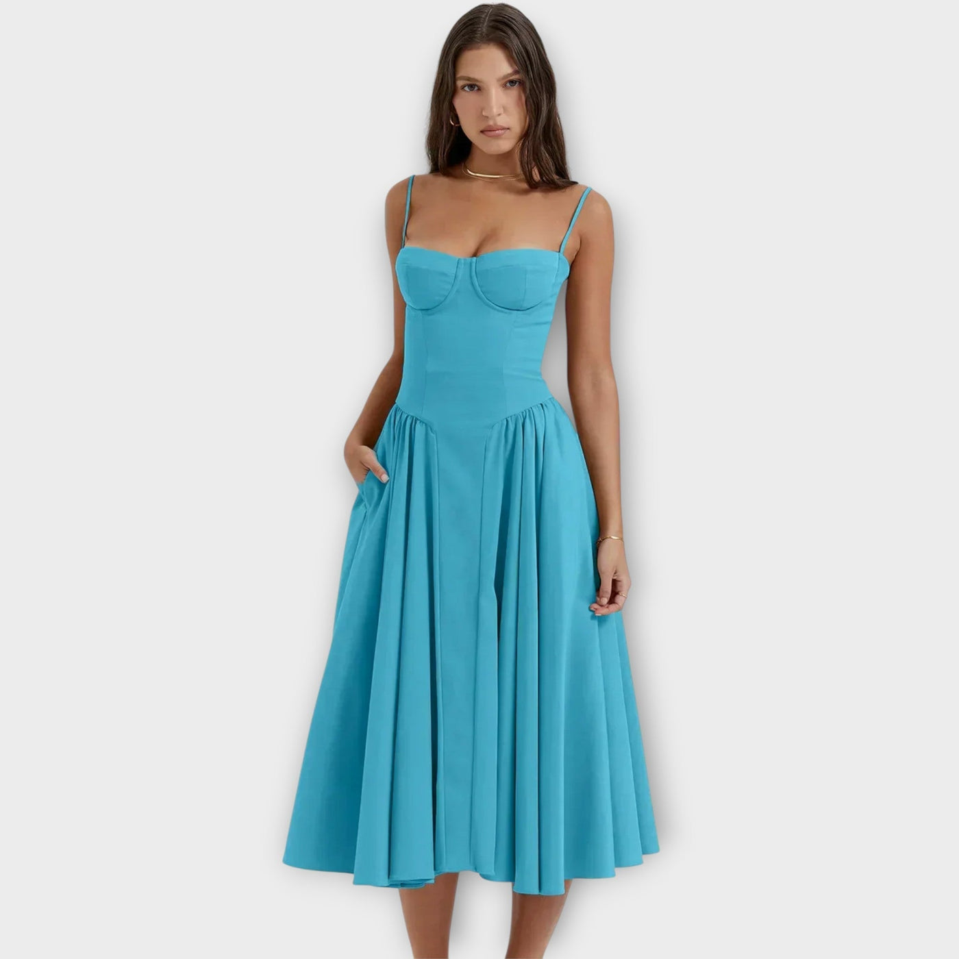 Gesine | Sleeveless Corset Midi Dress