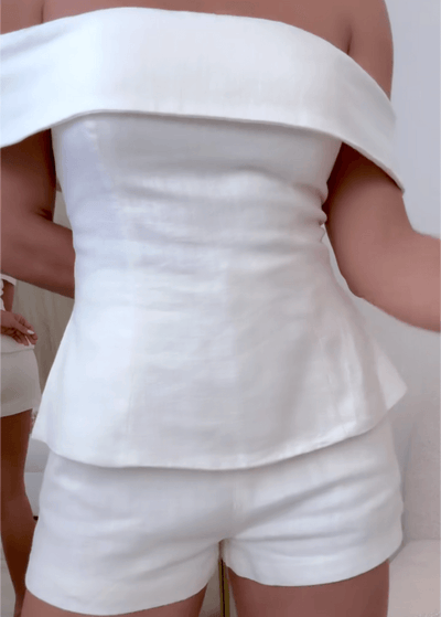 Morgan & Stella Vermont™ | White Cotton and Linen Two-piece Suit