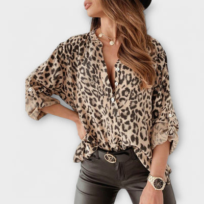 Alia | Trendy Blouse with Leopard Print