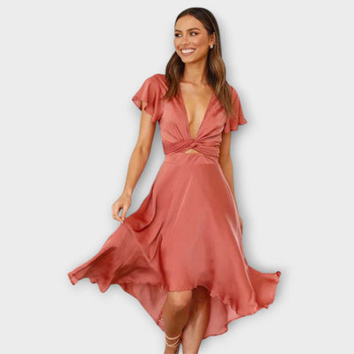 Margret | Elegant V-neck Midi Dress
