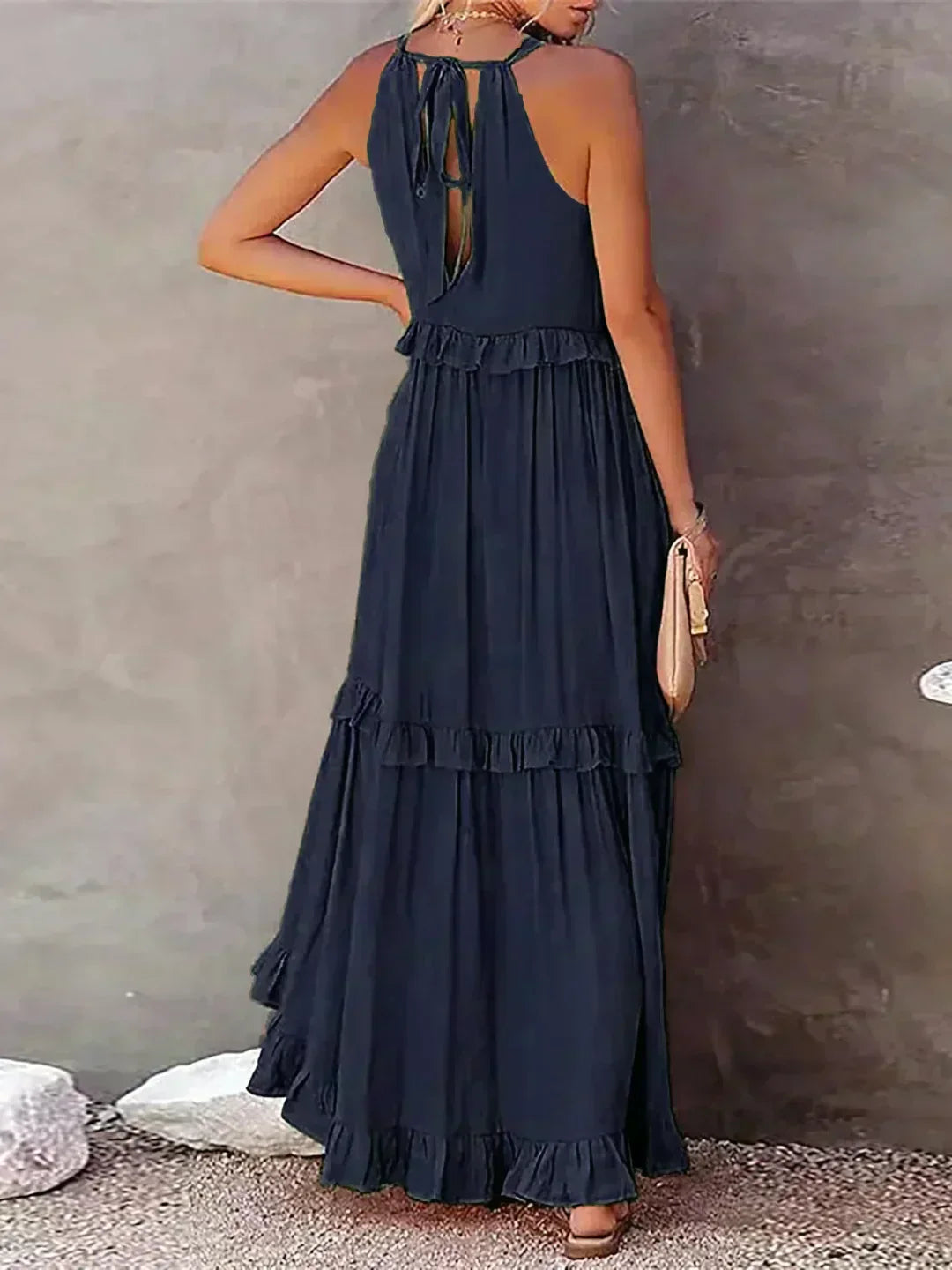 Cindy | Chic Ruffle Trim Sleeveless Dress