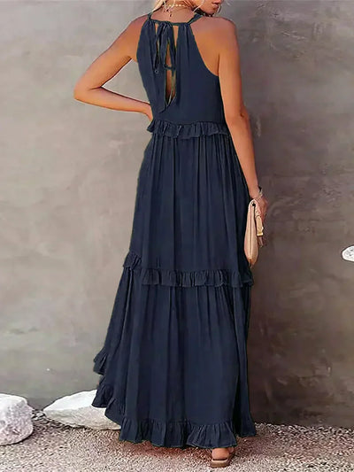 Cindy | Chic Ruffle Trim Sleeveless Dress