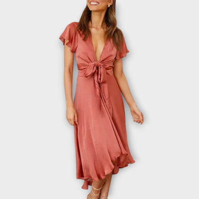 Margret | Elegant V-neck Midi Dress