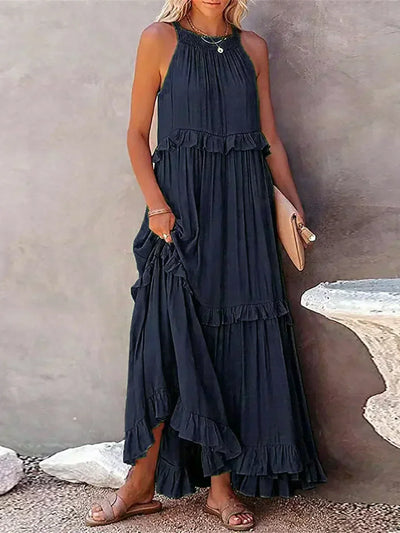 Cindy | Chic Ruffle Trim Sleeveless Dress