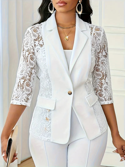 Layla™ | Contrast Lace Blazer