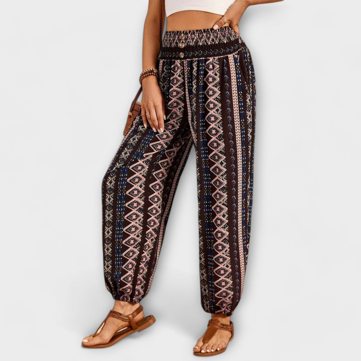 Scarlett | Pants with Ethnic Graphic Print