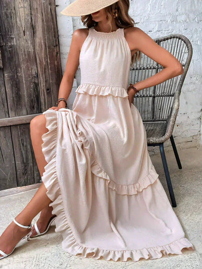Cindy | Chic Ruffle Trim Sleeveless Dress
