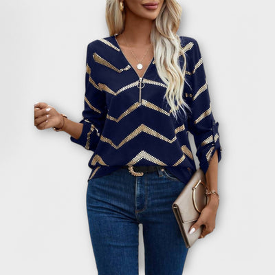 Emma | Timeless Chic Blouse with Half Zip