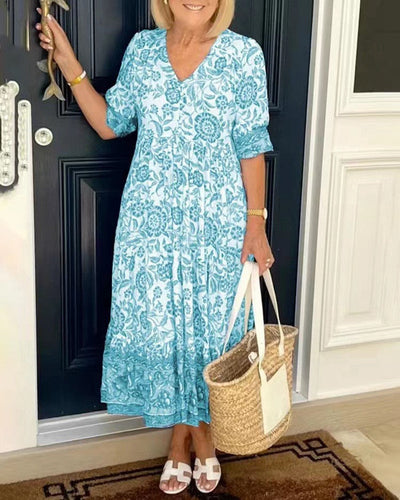Mirelda | Porcelain Print Dress