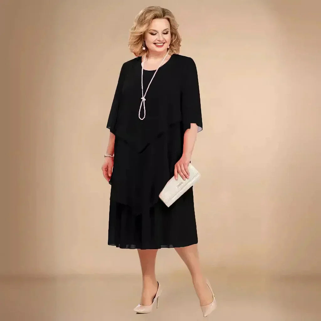 Chloe | Refined Drape Midi Style Dress