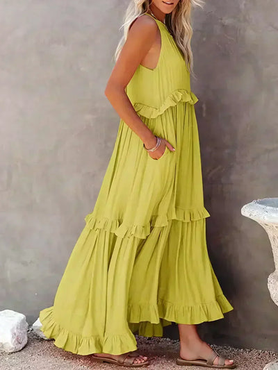 Cindy | Chic Ruffle Trim Sleeveless Dress