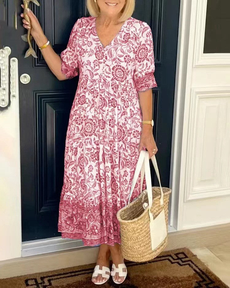Mirelda | Porcelain Print Dress