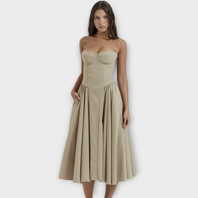 Gesine | Sleeveless Corset Midi Dress