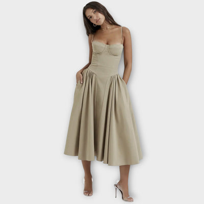 Gesine | Sleeveless Corset Midi Dress