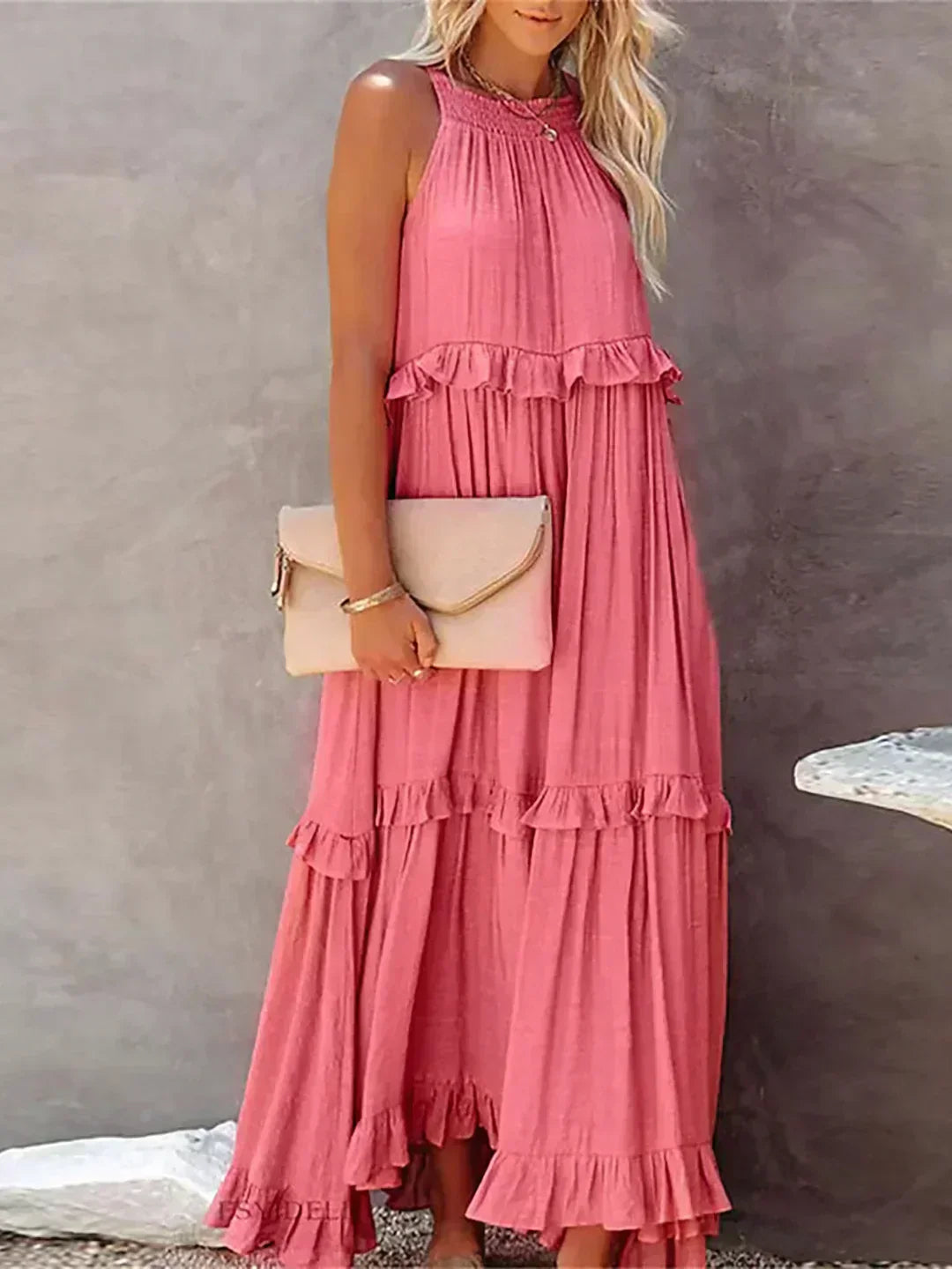 Cindy | Chic Ruffle Trim Sleeveless Dress
