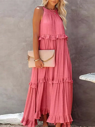 Cindy | Chic Ruffle Trim Sleeveless Dress
