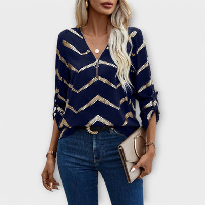 Emma | Timeless Chic Blouse with Half Zip