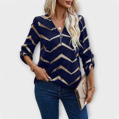 Emma | Timeless Chic Blouse with Half Zip