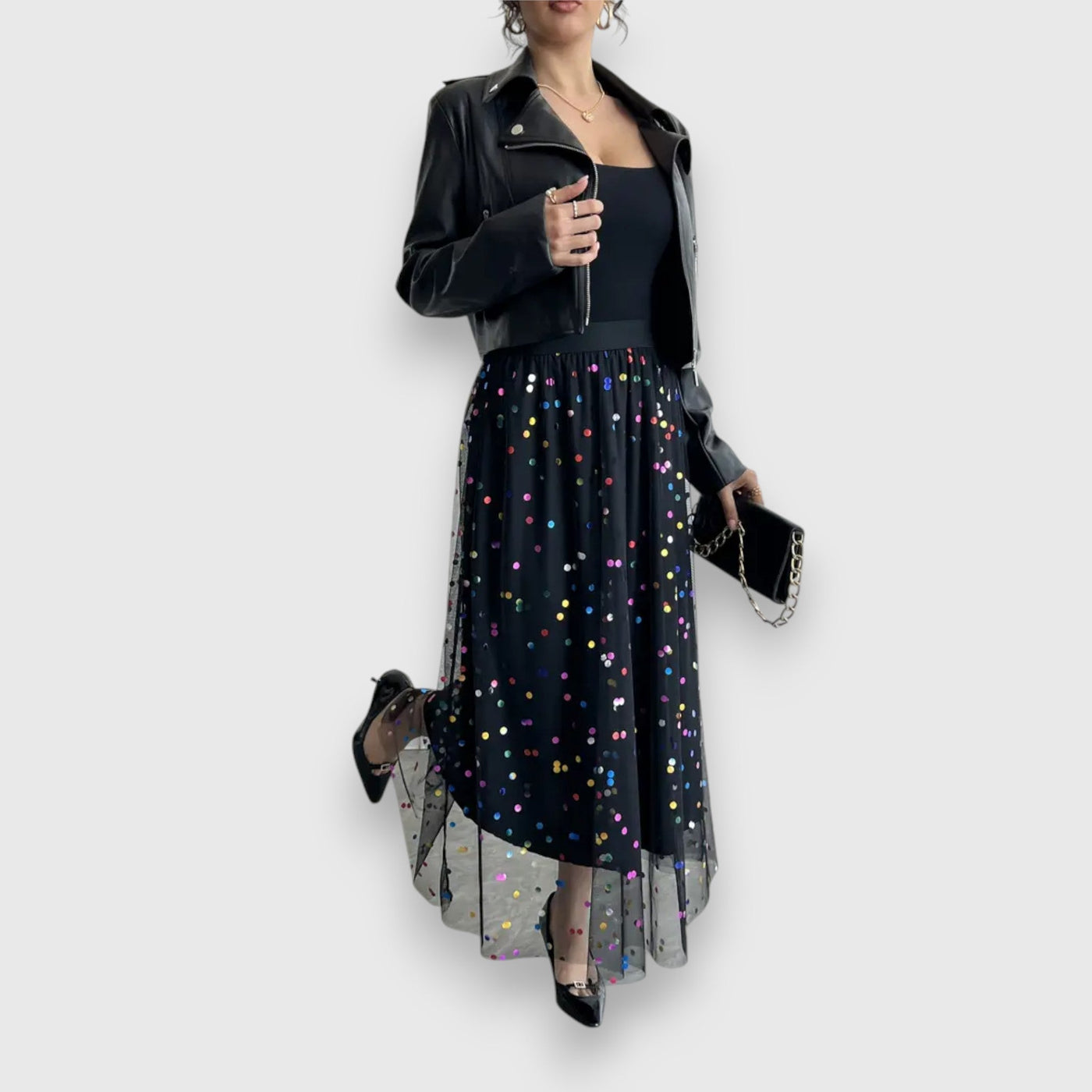 Leonie | Mixed Polka Dot Skirt