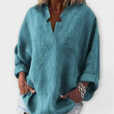 Rikarda | Elegant blouse with V-neck