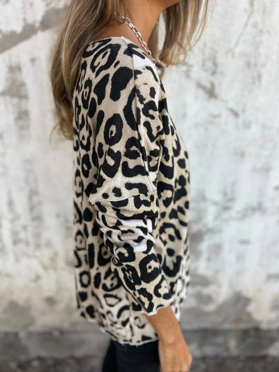 Peggy | Round Neck Leopard Print Top