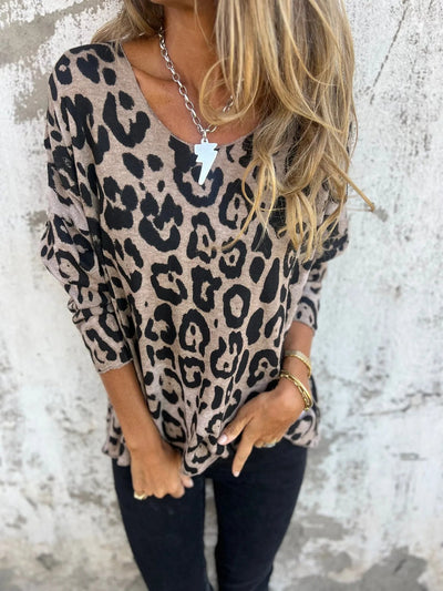 Peggy | Round Neck Leopard Print Top