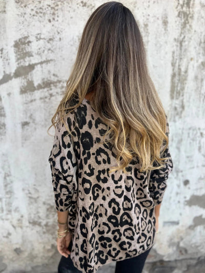 Peggy | Round Neck Leopard Print Top