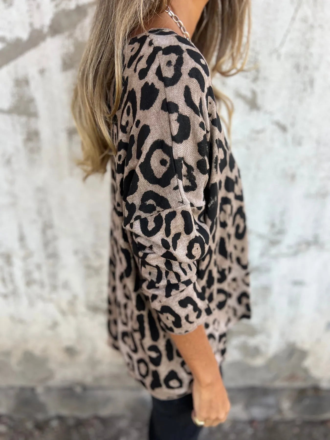 Peggy | Round Neck Leopard Print Top