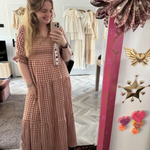 Elvina | Spring Dress with Round Neck and Polka Dot Print