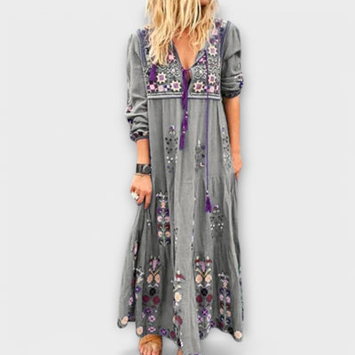 Vivi | Boho Linen Maxi Dress