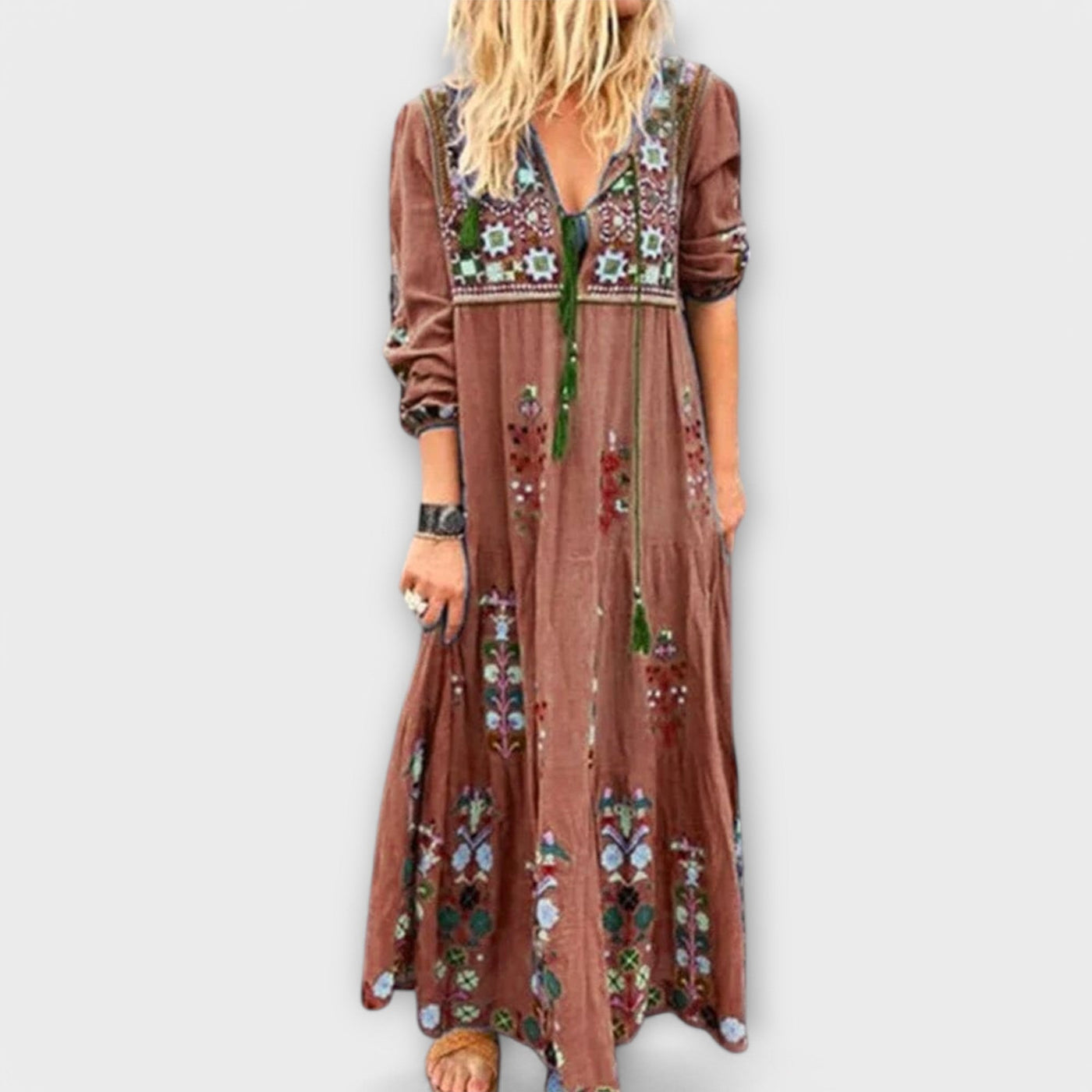 Vivi | Boho Linen Maxi Dress
