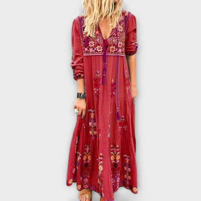 Vivi | Boho Linen Maxi Dress