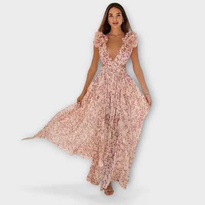 Lilou | Maxi Dress with Ruffle Edges