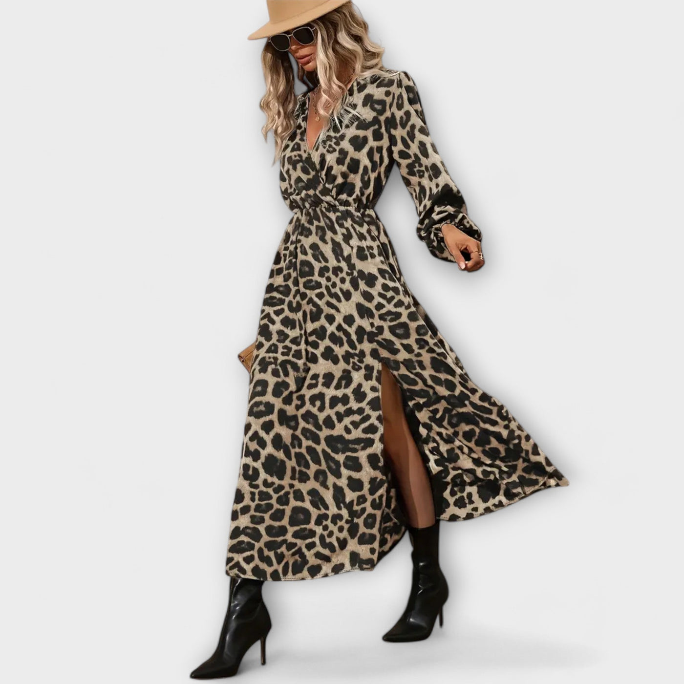 Natalie | Dress with Leopard Print